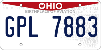 OH license plate GPL7883