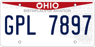 OH license plate GPL7897