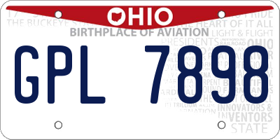 OH license plate GPL7898