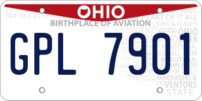 OH license plate GPL7901