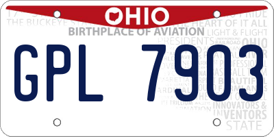 OH license plate GPL7903