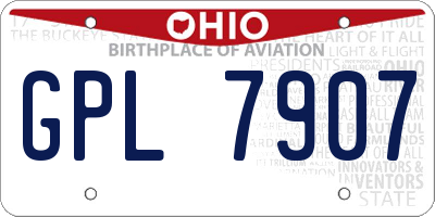 OH license plate GPL7907
