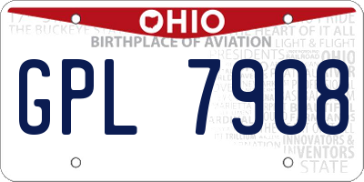 OH license plate GPL7908