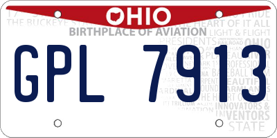 OH license plate GPL7913