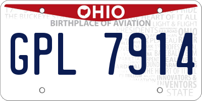 OH license plate GPL7914