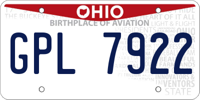 OH license plate GPL7922