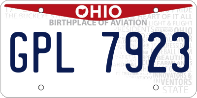 OH license plate GPL7923