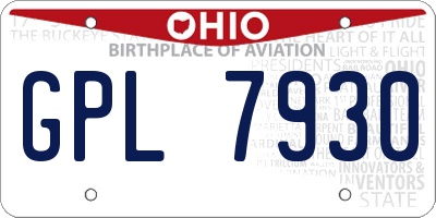 OH license plate GPL7930