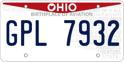 OH license plate GPL7932