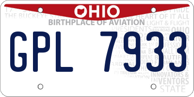 OH license plate GPL7933