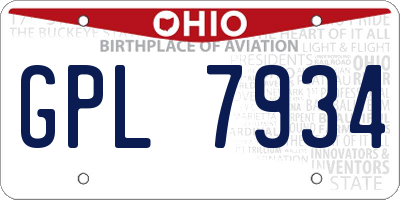 OH license plate GPL7934