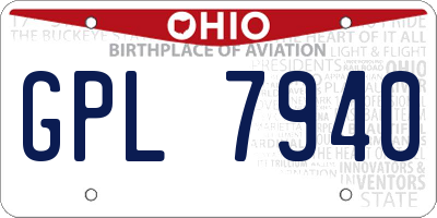 OH license plate GPL7940