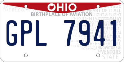 OH license plate GPL7941