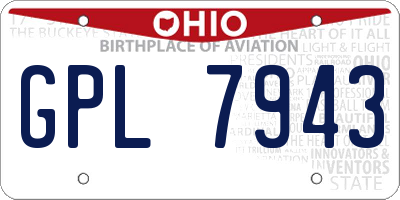 OH license plate GPL7943