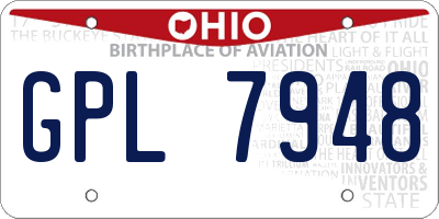 OH license plate GPL7948
