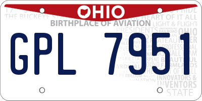 OH license plate GPL7951