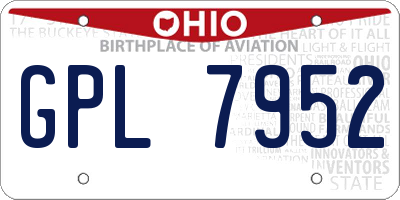 OH license plate GPL7952
