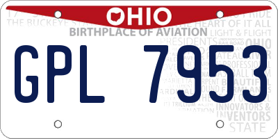 OH license plate GPL7953