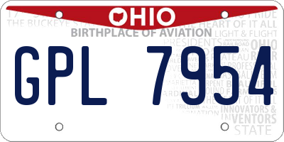 OH license plate GPL7954
