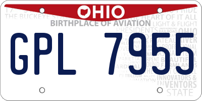OH license plate GPL7955