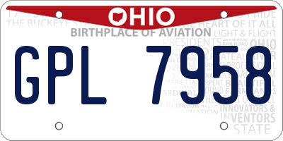 OH license plate GPL7958