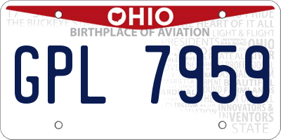 OH license plate GPL7959