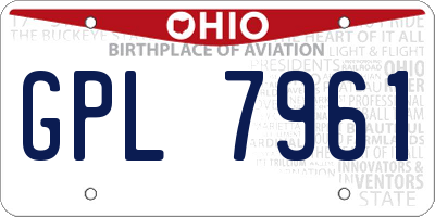 OH license plate GPL7961