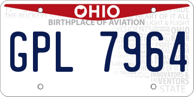 OH license plate GPL7964