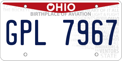 OH license plate GPL7967