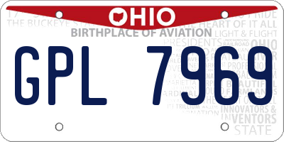 OH license plate GPL7969