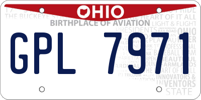 OH license plate GPL7971