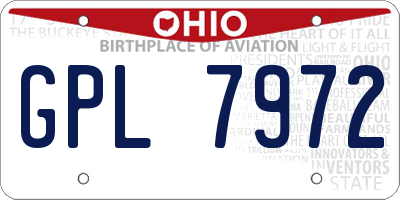 OH license plate GPL7972