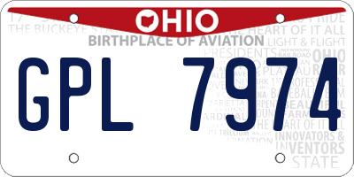 OH license plate GPL7974