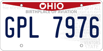 OH license plate GPL7976