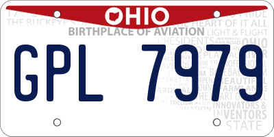 OH license plate GPL7979