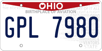 OH license plate GPL7980
