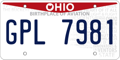 OH license plate GPL7981