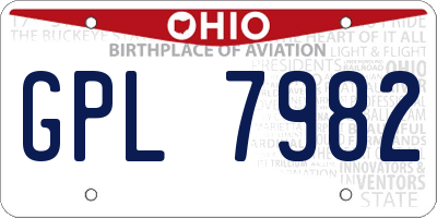 OH license plate GPL7982
