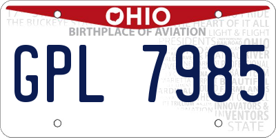 OH license plate GPL7985