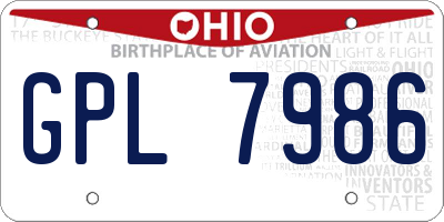 OH license plate GPL7986