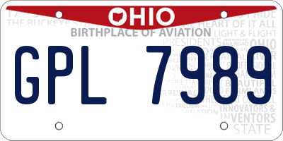 OH license plate GPL7989