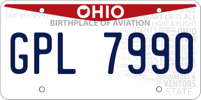 OH license plate GPL7990