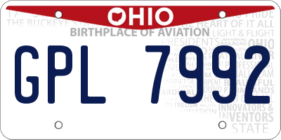OH license plate GPL7992