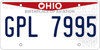 OH license plate GPL7995