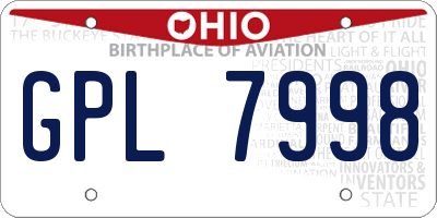 OH license plate GPL7998