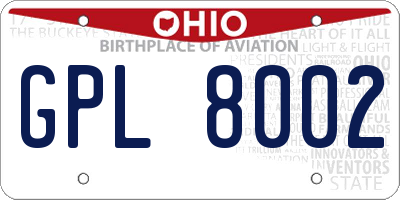 OH license plate GPL8002
