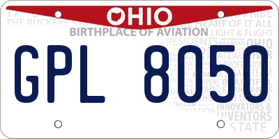 OH license plate GPL8050