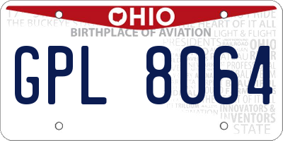 OH license plate GPL8064