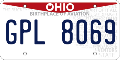 OH license plate GPL8069