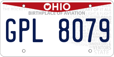 OH license plate GPL8079